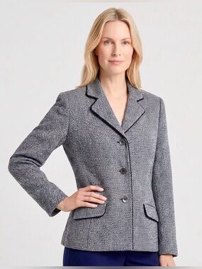 LE SUIT 3 Button Size 16 Grey Suit Jacket Women’s Double Breasted Pockets Lined